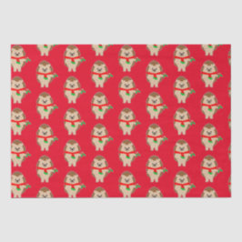 クリスマス・ヘッジホッグ・ホリーすてき:Be!ラッピングペーパー 薄葉紙