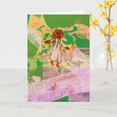 クリスマス・ヘラルド・エンジェルは楽しい休日 カード (黄色い花)