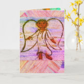 クリスマス・ヘラルド・エンジェル・グローリー カード (黄色い花)