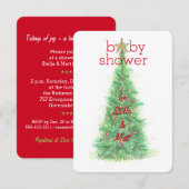 クリスマス ベイビー シャワーの招待状 - 女の子それとも男の子 招待状 (正面/裏面)