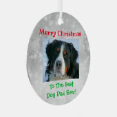 クリスマス ベスト ドッグ ダッド エバー ペット フォト メタルオーナメント (正面右)