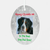 クリスマス ベスト ドッグ ダッド エバー ペット フォト メタルオーナメント (正面左)
