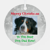 クリスマス ベスト ドッグ ダッド エバー ペット フォト メタルオーナメント (裏面)