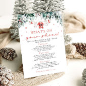 クリスマス・ベビーシャワーゲーム「あなたの携帯の中身は?」 招待状