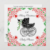 クリスマス ベビーシャワー 招待状 (正面/裏面)