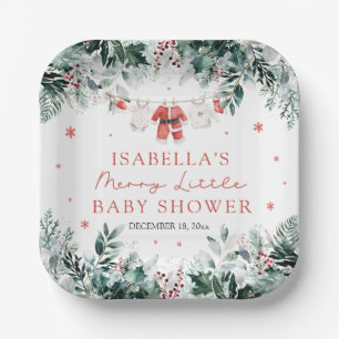 クリスマス ベビー服 Merry Little Baby Shower ペーパープレート
