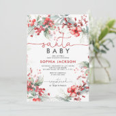 クリスマス ベリー サンタ ベイビー シャワーの招待状 招待状 (スタンド正面)