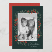 クリスマス ベリー ホリデー カード (正面/裏面)