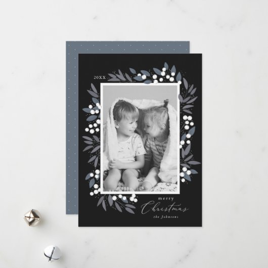 クリスマス ベリー ホリデー カード (正面/裏面インサイチュ)