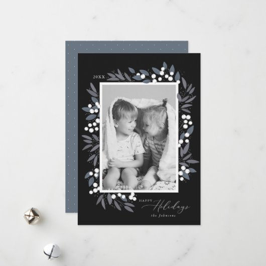 クリスマス ベリー ホリデー カード (正面/裏面インサイチュ)