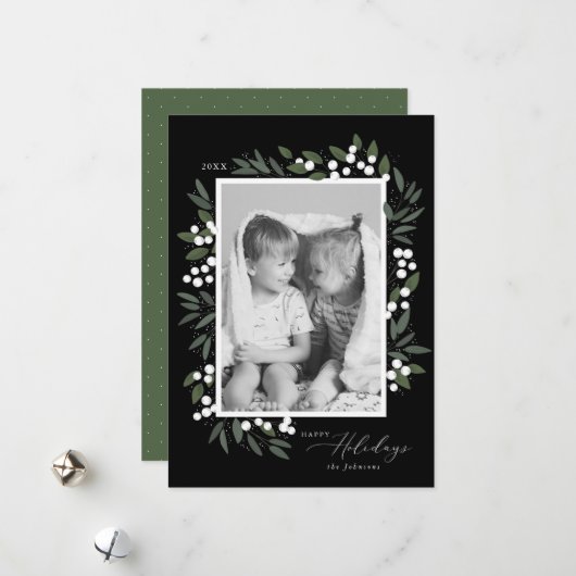 クリスマス ベリー ホリデー カード (正面/裏面インサイチュ)