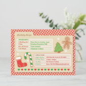 クリスマス・ベーキングのレシピカード　誕生日パーティーの招待状 招待状 (スタンド正面)