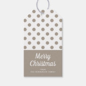 クリスマス ベージュ ブラウン タープ ドット柄 ギフトタグ (正面)