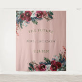 クリスマス ペタル フューチャー ミセス ブライダル シャワー バックドロップ タペストリー (正面)