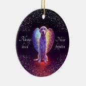 クリスマス ペット フォト メモリアル 犬 エンジェル ウイングス セラミックオーナメント (右)