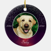 クリスマス ペット フォト メモリアル 犬 エンジェル ウイングス セラミックオーナメント (裏面)