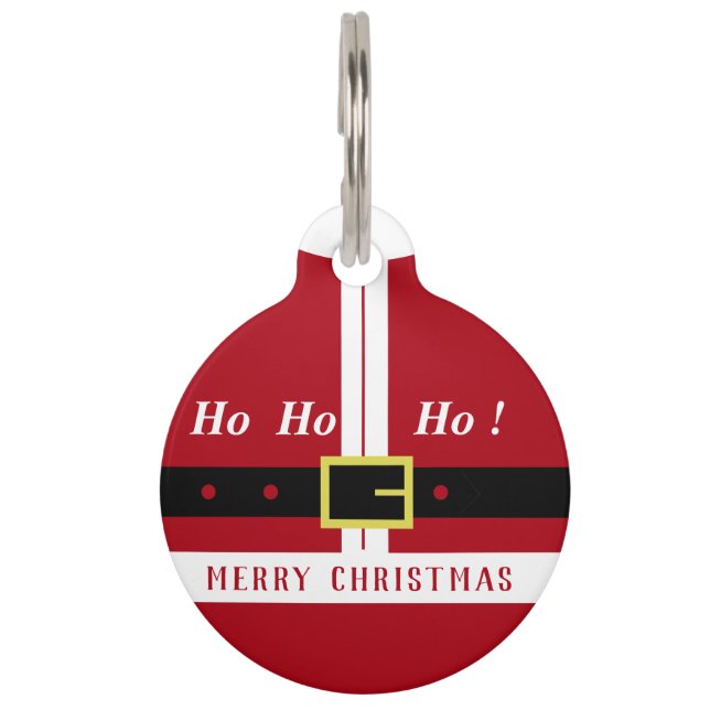 クリスマス ペット ID タグ サンタクロースのベルト (正面)