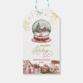 クリスマス ペッパーミント スノーボール ギフト タグ (正面)