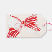 クリスマス ペッパーミント プライド ボウ付き ホリデー ギフトタグ (正面(横))