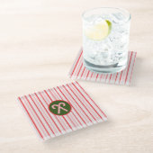 クリスマス/ペパーミントガラスのコースター ガラスコースター (アングル)