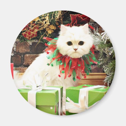 クリスマス – ペルシャ猫 – Toby マグネット (正面)