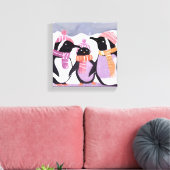 クリスマス・ペンギンの友人 | 冬の水彩 キャンバスプリント (インサイチュ (リビング))