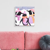 クリスマス・ペンギンの友人 | 冬の水彩 キャンバスプリント (インサイチュ (リビング))