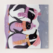 クリスマス・ペンギンの友人 | 冬の水彩 ジグソーパズル (横)