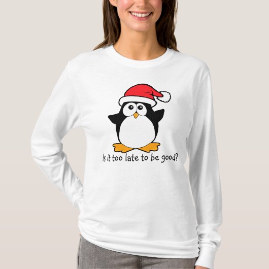 クリスマス・ペンギン良くなるのは遅いの？ Tシャツ (正面)