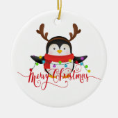クリスマス ペンギン セラミックオーナメント (正面)