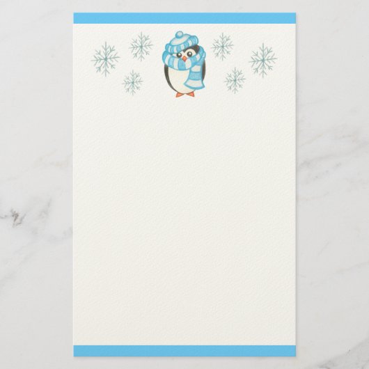 クリスマス ペンギン 文房具 便箋 (正面)