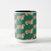 クリスマス・ペンブロークウェルシュコーギー ツートーンマグカップ (中央)