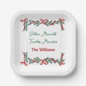 クリスマス ペーパープレート – ホリデー セレブレーション (正面)