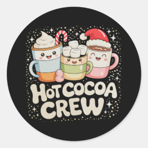 クリスマス ホットココア クリュー Xmas ホリデー 家族 ラウンドシール