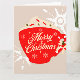 クリスマス ホットチョコレート タン スノーフレーク カード