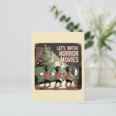 クリスマス・ホラー映画不気味グリーン生物 ポストカード (スタンド正面)