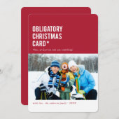 クリスマス…ホリおもしろいデーフォトカード シーズンカード (正面/裏面)