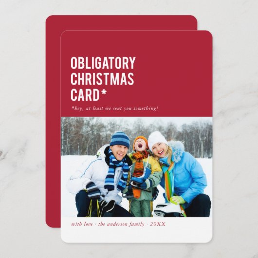 クリスマス…ホリおもしろいデーフォトカード シーズンカード (正面/裏面)