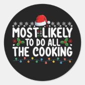 クリスマス・ホリダ料理を全部行う可能性が高い ラウンドシール (正面)