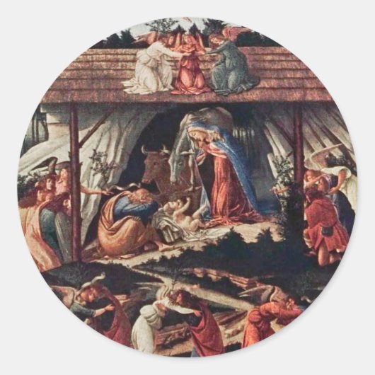 クリスマス・ホリデーの子供向け本 ラウンドシール (正面)