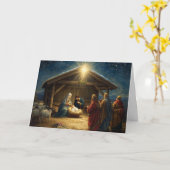 クリスマス ホリデーカード ベビー ジーザス シリーズ #4 カード (黄色い花)