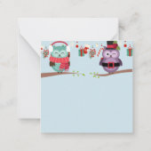 クリスマス/ホリデーシーズンおめでとう、フクロウたち ノートカード (裏面)