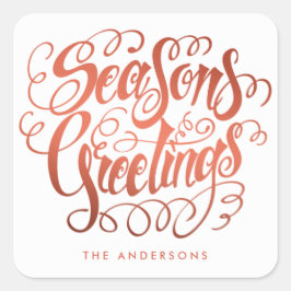 クリスマス |ホリデーステッカー スクエアシール