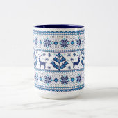 クリスマス-ホリデーディアセーターパターン ツートーンマグカップ (中央)