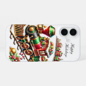 クリスマス ホリデートレイン カスタマイズ可能  iPhone 16ケース (裏面横)