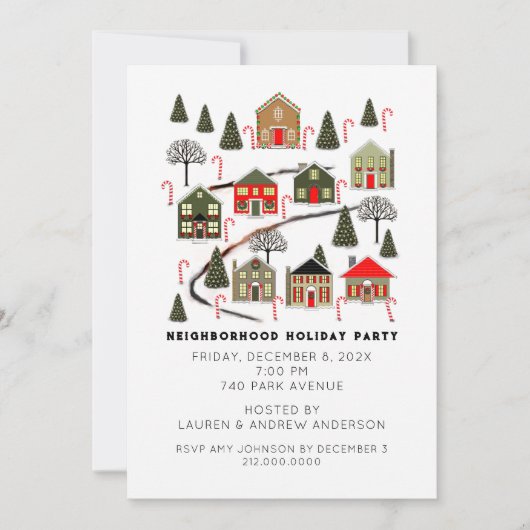 クリスマス・ホリデーパーティーの招待状 招待状 (正面)