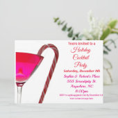 クリスマス | ホリデーパーティー エレガントな赤いキャンディーケーン 招待状 (スタンド正面)