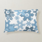 クリスマス・ホリデーフェスティバル冬の雪の結晶が明るい アクセントクッション (正面)