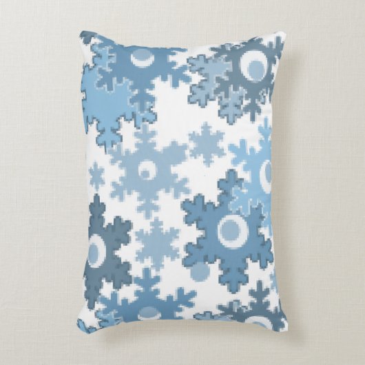 クリスマス・ホリデーフェスティバル冬の雪の結晶が明るい アクセントクッション (正面(垂直))