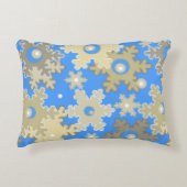 クリスマス・ホリデーフェスティバル冬の雪の結晶が明るい アクセントクッション (正面)